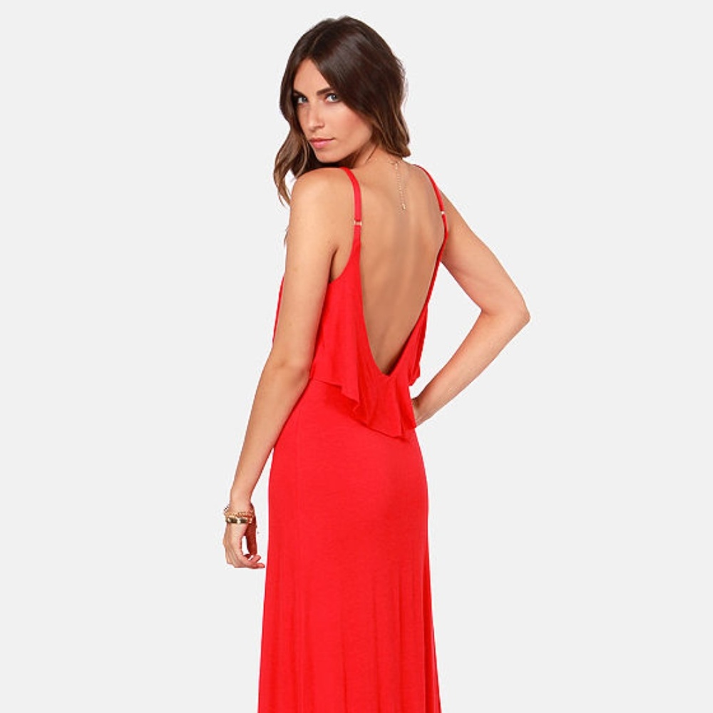 Moved to Tiers Red Maxi Dress